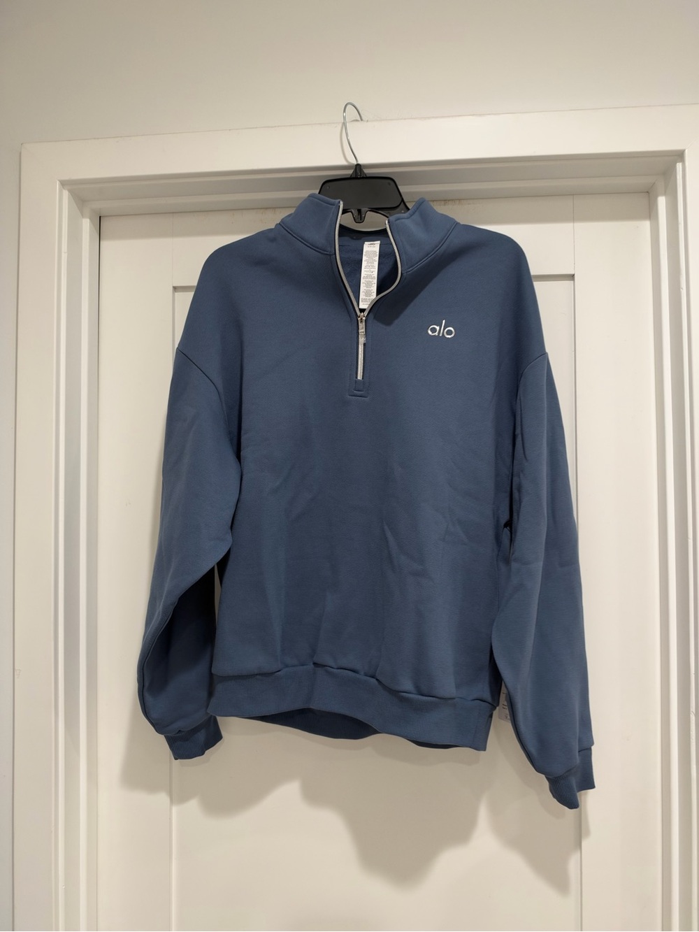 ALO Yoga Quarter-Zip Pullover Sweater in Slate Blue
